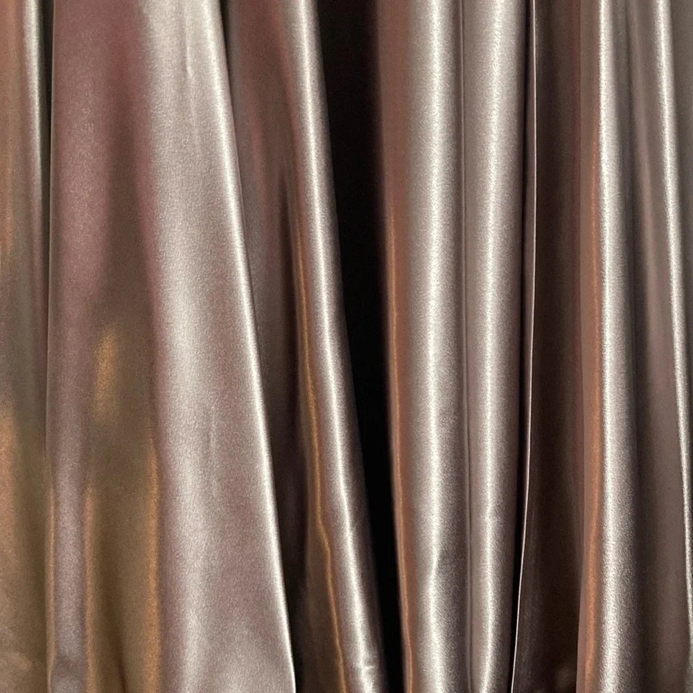 Mauve V-Neck Satin Aline Prom Dress with Slit and Pockets - Picture 7 of 7